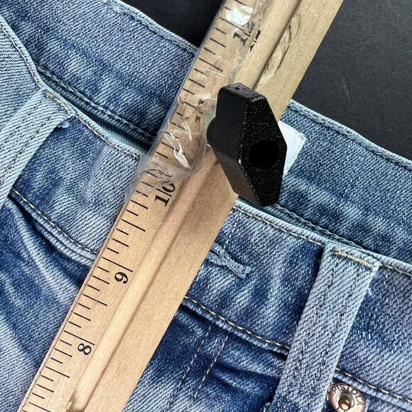 Pistola Jeans Womens Petite 26x24* Izzy Wide Leg Crop Blue Raw Hem Denim Tag 26P - Picture 15 of 16